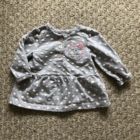 Carters Baby Girl Gray & Pink Outfit with Bunny - Picture 2 of 4